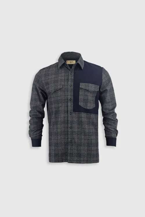 XSML Alexander Shirt Kemeja Pria Lengan Panjang Dark Grey Timeless Casual