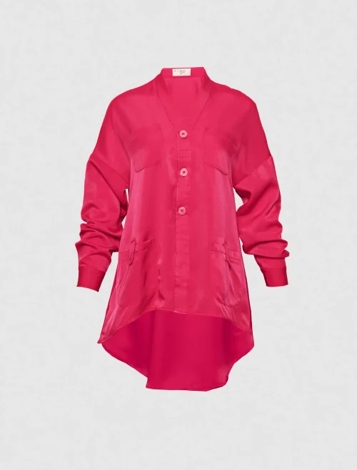 XSML Ovisa Blouse Outer Kardigan Wanita Pink Woven Harga Diskon