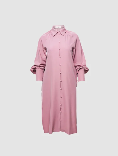 XSML Rani Long Dress Wanita Pink Gaun Panjang Elegan Flowy