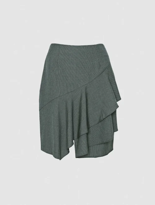 XSML Frey Skirt Rok Wanita Midi Grey Asimetris Formal Casual Diskon