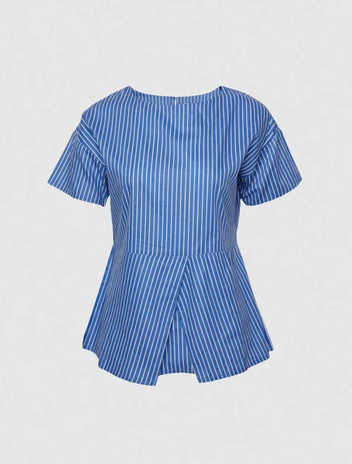 XSML Dera Blouse Stripe Atasan Wanita Motif Garis Baju Kerja Formal Chic