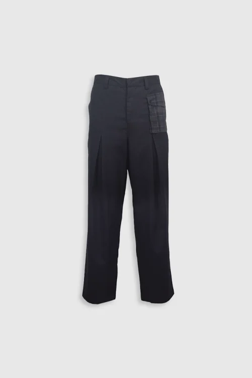 XSML Tama Pants Celana Panjang Pria Wide Leg Hitam Pleat Daily Wear