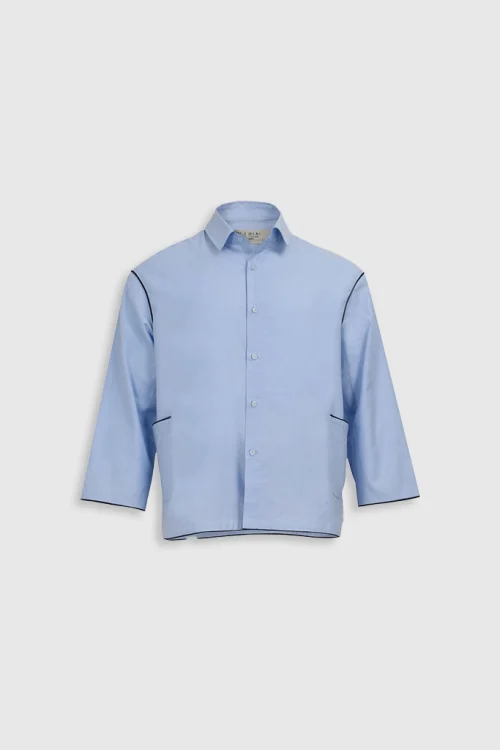 XSML Barra Shirt Kemeja Pria Biru Lengan Panjang Formal Smart Casual