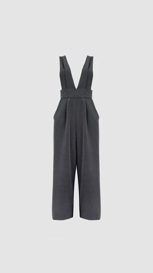 XSML Aera Jumpsuit Wanita Panjang Grey Casual Formal Serbaguna