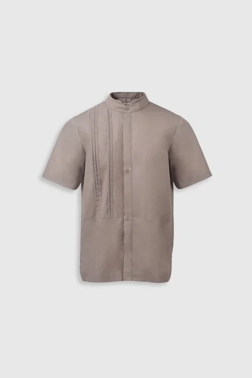 XSML Delvin Shirt Kemeja Pria Lengan Pendek Cheese Nut Casual Detail Garis