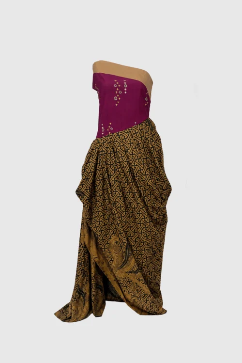XSML Ayame Maroon Drape Dress